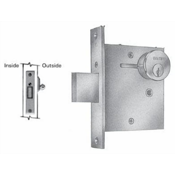Baldwin 8550003 Single Cylinder Mortise Deadlock, Lifetime Polished Brass