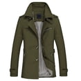 thumbnail image 1 of DPTALR Homme Décontracté Uni Col Rabattu Coupe-Vent à Simple Boutonnage Fente Latérale Poche Manteau à Multiples Boutons, 1 of 2