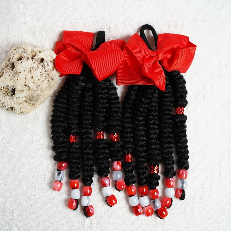 2pcs STHair Twist Dreadlock Ponytails with Beads and Bows  display picture 3
