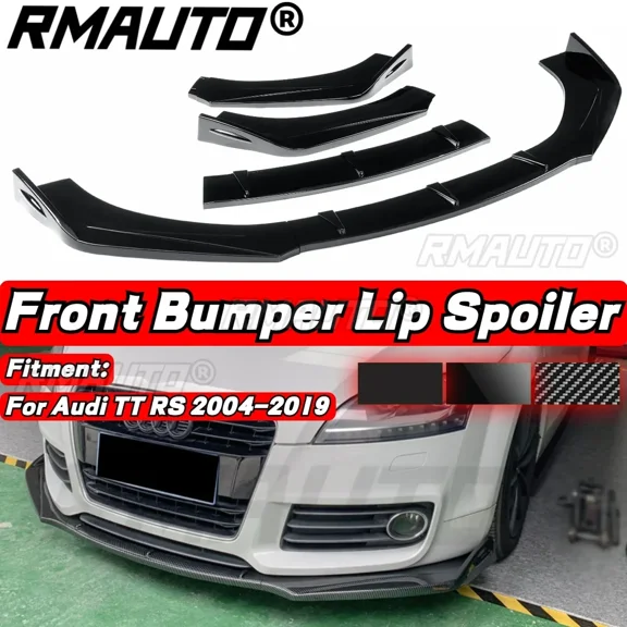 RMAUTO Carbon Fiber Car Front Bumper Splitter Lip Spoiler Diffuser Protector Exterior Parts For Audi TT RS 2004-2019 Body Kit