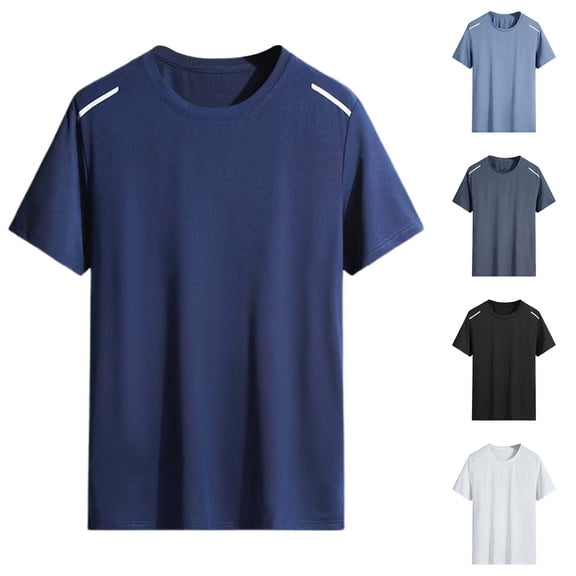 Men's Shirts Short Sleeve Pack Crew Neck Athletic Running Gym Workout Tee Shirt Regular Fit Undershirt Tee Tops Bulk Summer Soft Plain Short Sleeve (White,M)