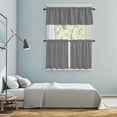 thumbnail image 5 of Vintage Dark Gray Kitchen Curtains Sets for Windows 36 Inch Length, Farmhouse Retro Solid Color Linen Texture Rod Pocket Window Treatments Tier Curtains and Valances Set for Bedroom/Bathroom, 5 of 8