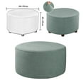 thumbnail image 6 of Small Round Ottoman Slipcover Footstool Footrest Cover Removable Living Room - Green, 48-55cm, 6 of 9