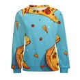 thumbnail image 7 of Fun Pizza Womens Casual Crewneck Sweatshirt Long Sleeve Tops Cute Pullover Loose Fit, 7 of 7