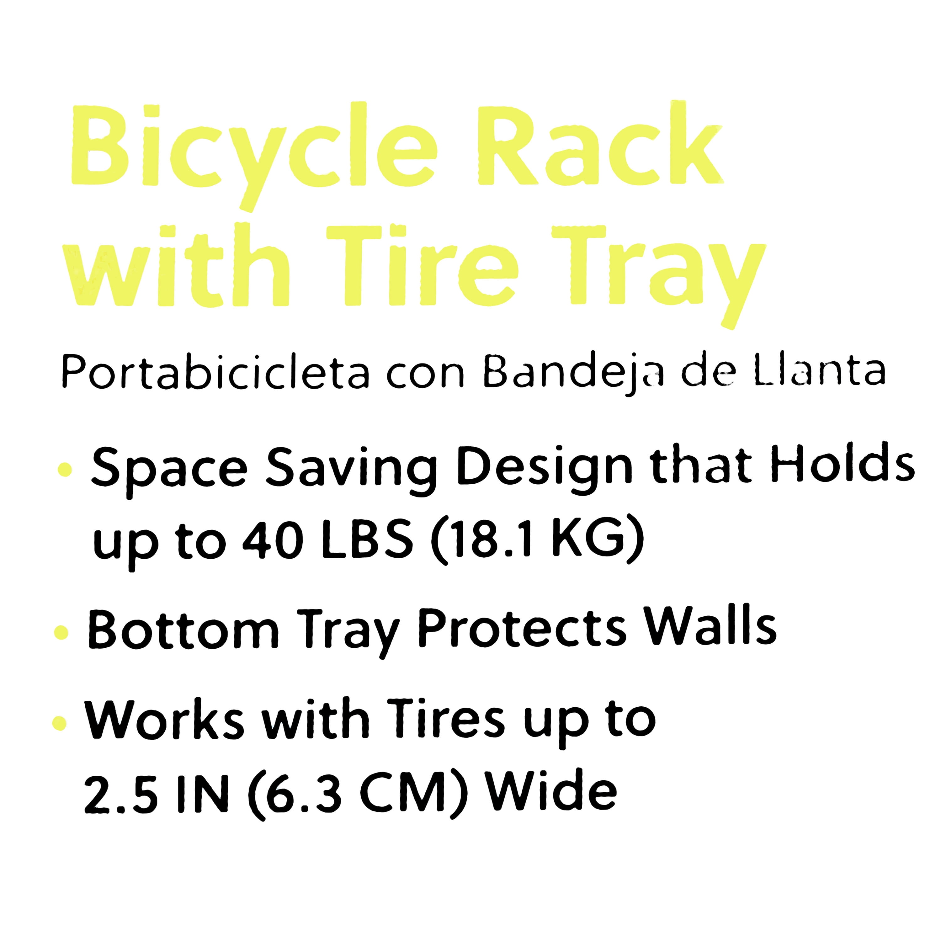 Concord 2-Piece Wall Mount Bicycle Rack with Tray, Black, Assembled: 11.42" H x 6" L x 4" D, 1.15 lb
