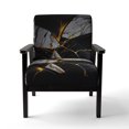 thumbnail image 4 of Designart "Ebony Geode Abstract I" Fauteuil d'Appoint en Marbre Noir - Fauteuil Moderne pour Salon, 4 of 7