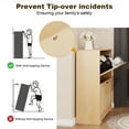 thumbnail image 5 of Hommpa Rattan Shoe Cabinet with 2 Flip Drawers & Adjustable Shelves 5 Tier Freestanding Tipping Bucket Shoes Storage Closet for 16 Pairs Narrow Console Table Modern Boho Entryway Shoe Rack Organizer, 5 of 15