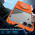 thumbnail image 5 of Decase Case for Samsung Galaxy Z Flip 7, Shockproof Magnetic 360° Rotating Kickstand Phone Case, Wireless Charging Supported,Orange, 5 of 11