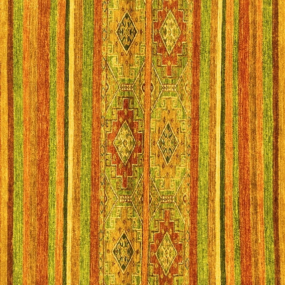 Ahgly Company Indoor Square Abstract Yellow Modern Area Rugs, 8' Square