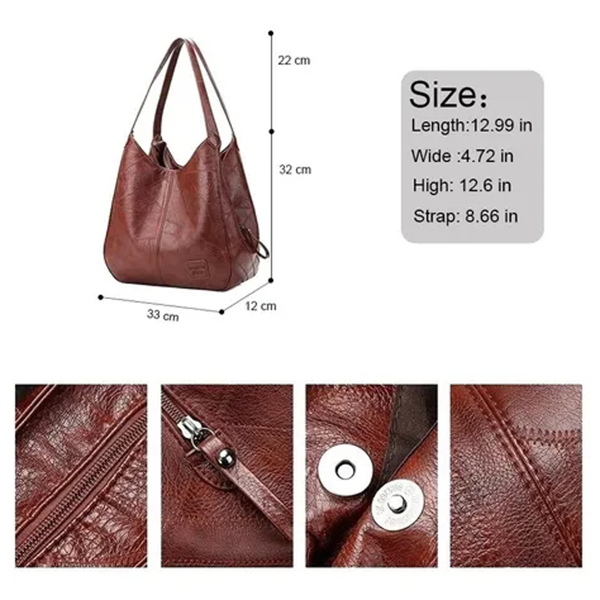 Vintage Women Tote Bag Large Capacity Shoulder Bag Soft Leather Top-handle  Bag Winter New Lady Handbag Shopping Tote Purse sac