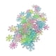 thumbnail image 1 of Injueey 50 pack/lote pegatinas fluorescentes de copo de nieve se pegan en paredes, techos y puertas de artículos para el hogar Kits de decoración para fiestas, 1 of 6