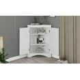 thumbnail image 5 of ANTSKU Corner Cabinet with Doors, Corner Bathroom Storage Cabinet with 2 Adjustable Shelves, Bathroom Floor Corner Cabinet for Kitchen, Bathroom, Living Room (White), 5 of 9