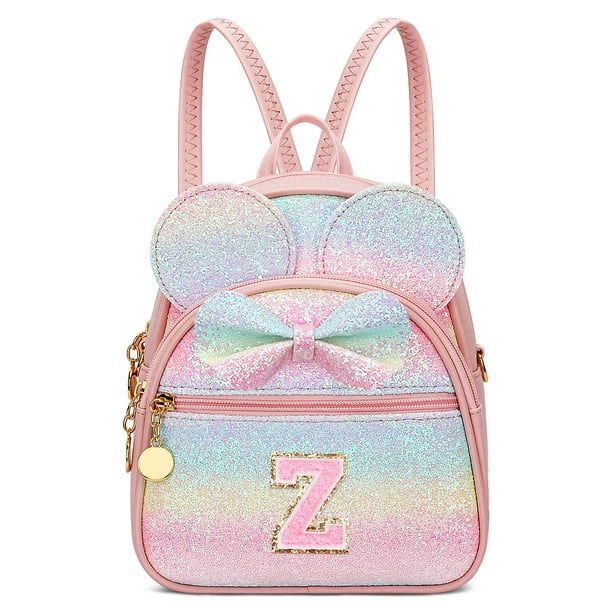 Personalized Initial Backpack For Girls - Cute Mini Backpack With Bow For Kids & Teens