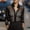 Black, variant on Women's Sheer Stripe Mesh Blouse with Satin Finish and Classic Collar Featuring Long Sleeves and Button Down Front Black S