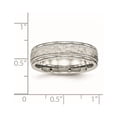 thumbnail image 6 of Chisel Stainless Steel Polished and Hammered 6mm Grooved Band, 6 of 7