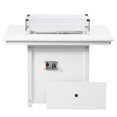 thumbnail image 2 of WestinTrends Helios 46" Modern Outdoor Patio Gas Propane Rectangular Fire Pit Table (Rocks Not Included), White, 2 of 14