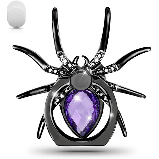 Support de Bague de Téléphone Animal Rotation 360 Anneau de Doigt Support avec Poignée en Métal Poli pour iPhone Samsung LG Sony HTC Royal Violet