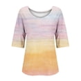 thumbnail image 7 of 3/4 Sleeve Tops For Women Boho T Shirts For Women Fitted Tops For Women Cute Tshirts Shirts Half Sleeve V Neck Tops For Women Womens Casual Tops Work Tops Womens Graphic T Shirts, 7 of 7