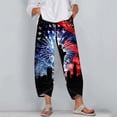 thumbnail image 3 of SELONE Womens Capris and Cropped Pants 4th of July Wide Leg Pants Summer Trousers Loose Sparklers Star Outwear Black M, 3 of 5