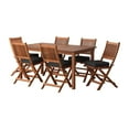 thumbnail image 1 of CorLiving Miramar Hardwood Outdoor Dining Set, 7pc, 1 of 8