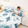thumbnail image 3 of Erosebridal Ocean Conch Animals Bed Sheets,Watercolor Sealife Turtle Coral King Sheets For Teens 4-Piece, 3 of 6