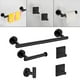thumbnail image 5 of Kit de accesorios de baño de estilo moderno con barra para toallas y ganchos para toallas de estilo redondo cepillado. Negro B, 5 of 9