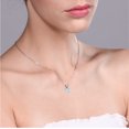 thumbnail image 3 of Gem Stone King 14K White Gold Sky Blue Aquamarine Pendant Necklace for Women (0.40 Cttw, Gemstone March Birthstone, Round 5MM, with 18 inch Chain), 3 of 4