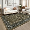 thumbnail image 2 of HOMERRY Area Rug 6' x 9' Rugs for Living Room Modern Washable Indoor Floral Print Carpet, Brown, 2 of 5