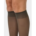 thumbnail image 4 of No nonsense Women's Sheer Knee Highs with Comfort Top 8 Pair Pack, Off Black, Plus, 4 of 4