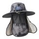 thumbnail image 4 of Sombrero solar de ventilador solar al aire libre, tapa de pesca de protección solar de borde anchos impermeables con colgajo de tapa del cuello de la Gris oscuro, 4 of 8