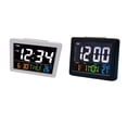 thumbnail image 3 of Reloj despertador LCD colorido Naiovety con termómetro alarmas de mesita de noche Electrodomésticos Blanco HA082663-01, 3 of 6