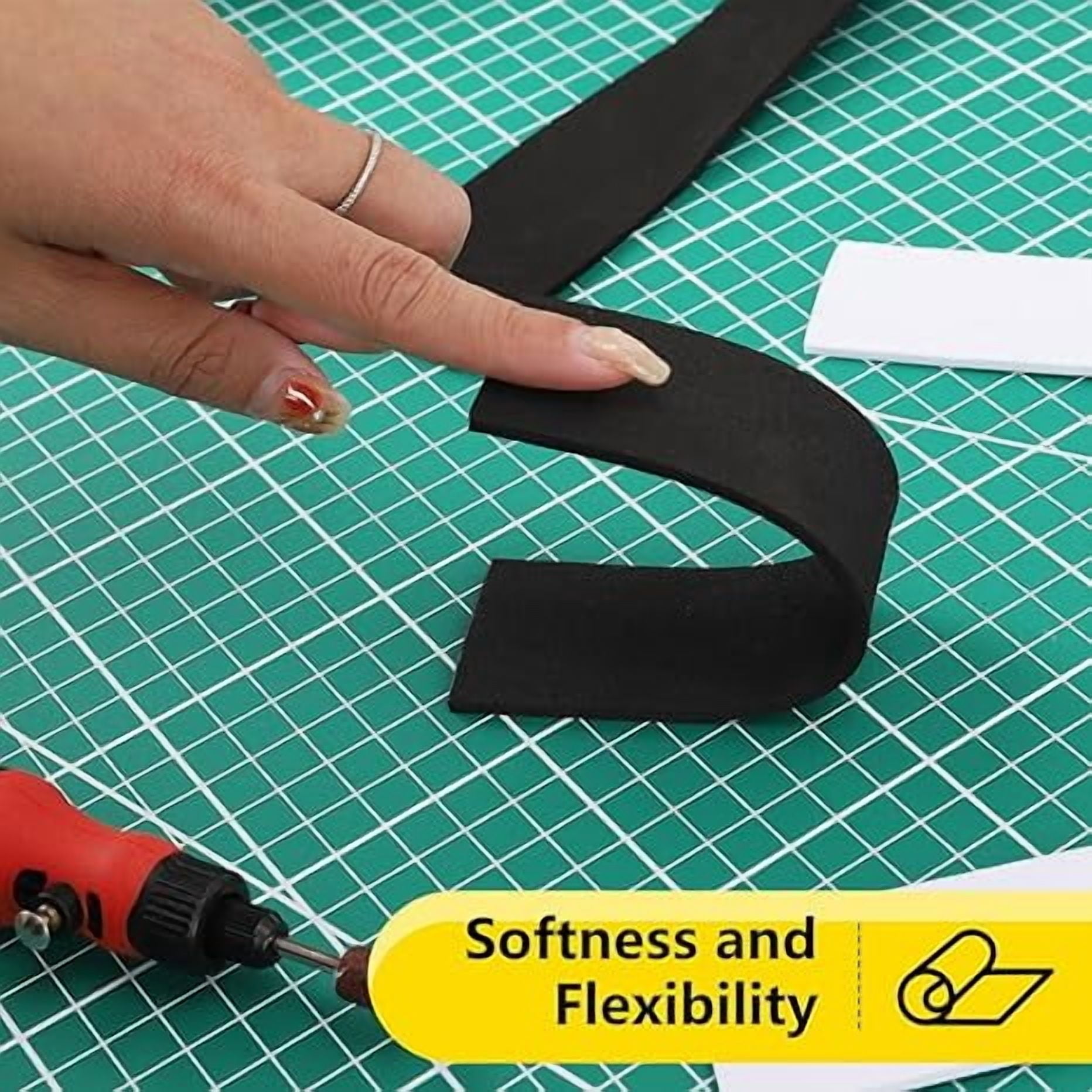 2-Pack 2mm EVA Foam roll, 1mm-10mm Black Cosplay Foam Sheets, 49"x13.5" Foam Papper for Halloween Costume, Crafts, DIY Projects with High Density 86kg/m3 (2PCS 2mm Black)