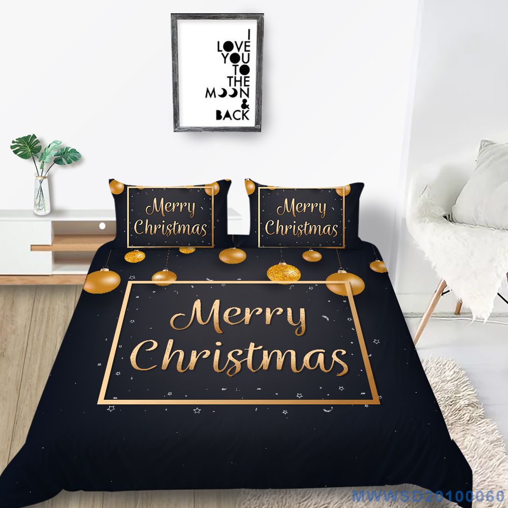 Merry Christmas Bedding Cosy Christmas Themed Duvet Cover for Adults