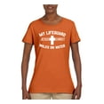 thumbnail image 2 of My Lifeguard Walks on Water Jesus Christ Bible | Womens Inspirational/Christian Graphic T-Shirt, Orange, Large, 2 of 3