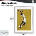 thumbnail image 4 of Stupell Industries Modern Iconic Basketball Dunk Gray Framed Print Under Glass, 14 x 20, by Ray Powers, 4 of 8