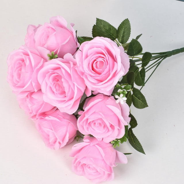 18 inch Height Wedding Rose Ten Bouquet Valentine‘s Day Decorative Roses Silk Roses Flower Imitation Flowers