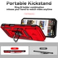 thumbnail image 5 of Dteck Case for iPhone 16 Pro Max,Heavy Duty with Slide Camera Protective Military Grade Phone Cover with Ring Kickstand Shockproof Rubber+ PC Case,Red, 5 of 9