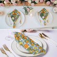 thumbnail image 3 of Orange Lemons Cloth Napkins, Summer Botanical Checkered Farmhouse Washable and Reusable Dinner Napkins Set of 8, Table Napkin for Kitchen Party Birthday Wedding Hotel Housewarming 20"x20", 3 of 9