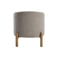 thumbnail image 3 of Barrel Style Accent Chair- Taupe Gray Polyester- Brown Wood Legs, 3 of 7