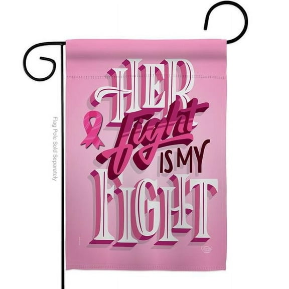 Ornament Collection G192328-BO Her Fight is My Support Awareness 13 x 18.5 in. Double-Sided Decorative Vertical Garden Flags for House Decoration Banner Yard Gift