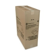 Pactiv Foam Hinged Lid Containers, White, 9 x 9 x 3-1/4, 3-Compartment, 150/Carton -PCTYTD19903
