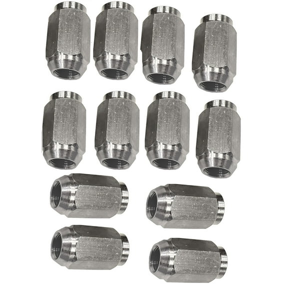 12-Pack 1/2" Solid 304 Stainless Steel Lug Nuts For Trailer Wheels 1/2-20 Thread