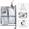 ROMOON 4 Bag Laundry Sorter Cart, Laundry Hamper Sorter with Heavy Duty