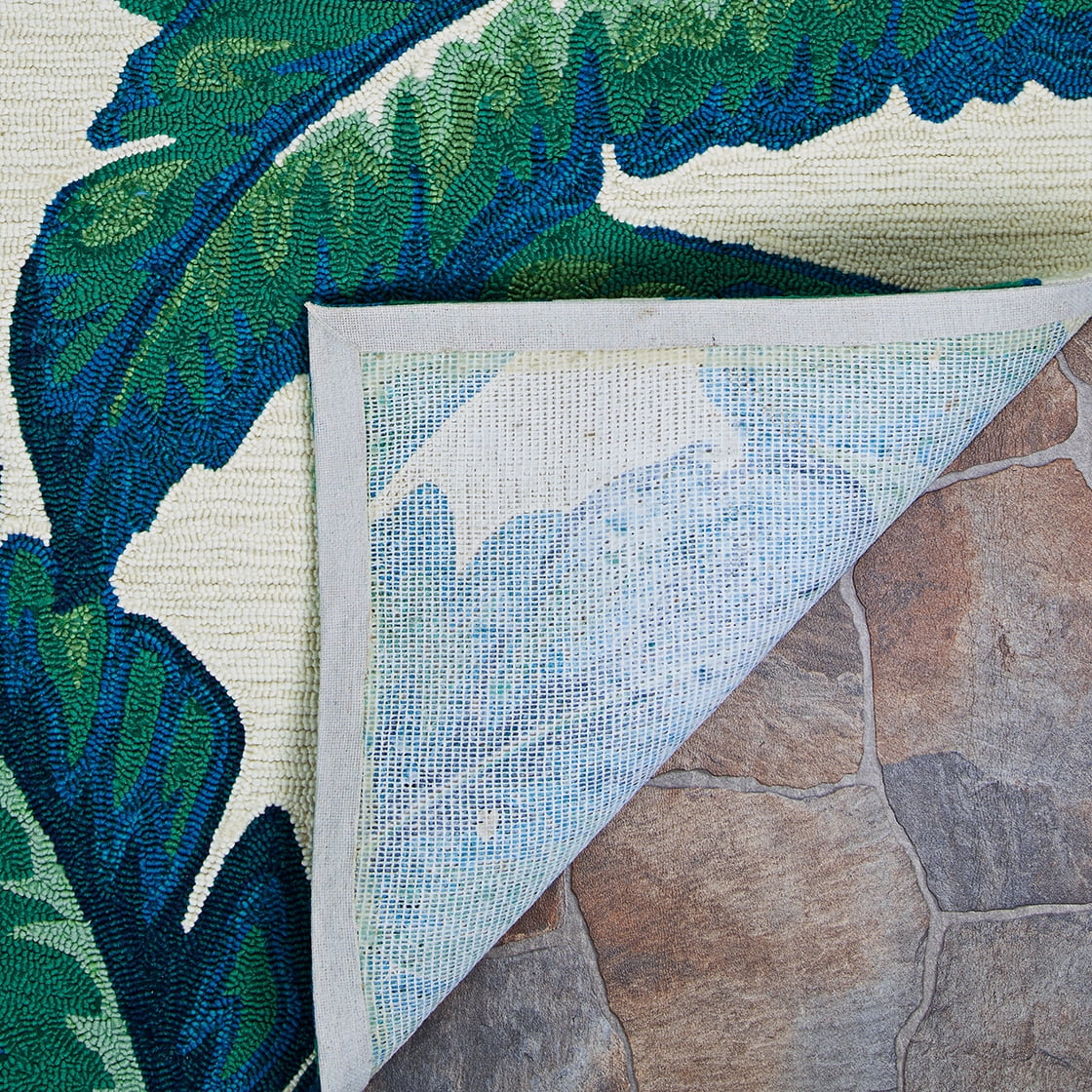 Couristan Covington Palm Leaves 2' x 3' Green Floral Outdoor Rug