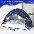 thumbnail image 3 of Bed Tent Bed Canopy Twin Size with Bottom,Kids Tent Indoor Floor with Lights Portable Foldable Bunk Curtains for Girls Boys (Galaxy, Twin), 3 of 18
