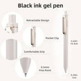 NUSIGN Gel Pens, 10 Pcs 0.5mm Retractable Black Ink Fine Point Rolling