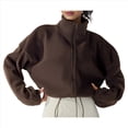 thumbnail image 1 of Chaqueta Corta de para Mujer con Dobladillo con Cordón Café de Té Asesinado M, 1 of 8