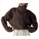 thumbnail image 1 of Chaqueta Corta de para Mujer con Dobladillo con Cordón Café de Té Asesinado XL, 1 of 8