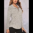 thumbnail image 4 of Sudadera Deportiva de Larga con Cremallera de 1/4 y Protección Solar UPF 50+ para Mujer, de Secado Rápido, para Hacer Ejercicio y Senderismo. Caqui XXL, 4 of 8