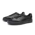 thumbnail image 3 of Men's All-Black Minimalist Mixed-Material Sneakers, Casual Monochrome Shoes, 3 of 10